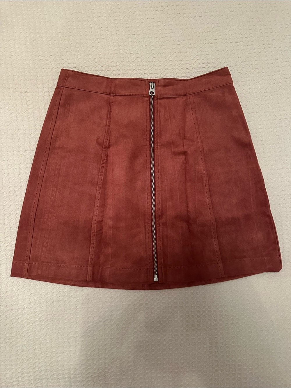 Aritzia Zip-Front Suede Mini Skirt